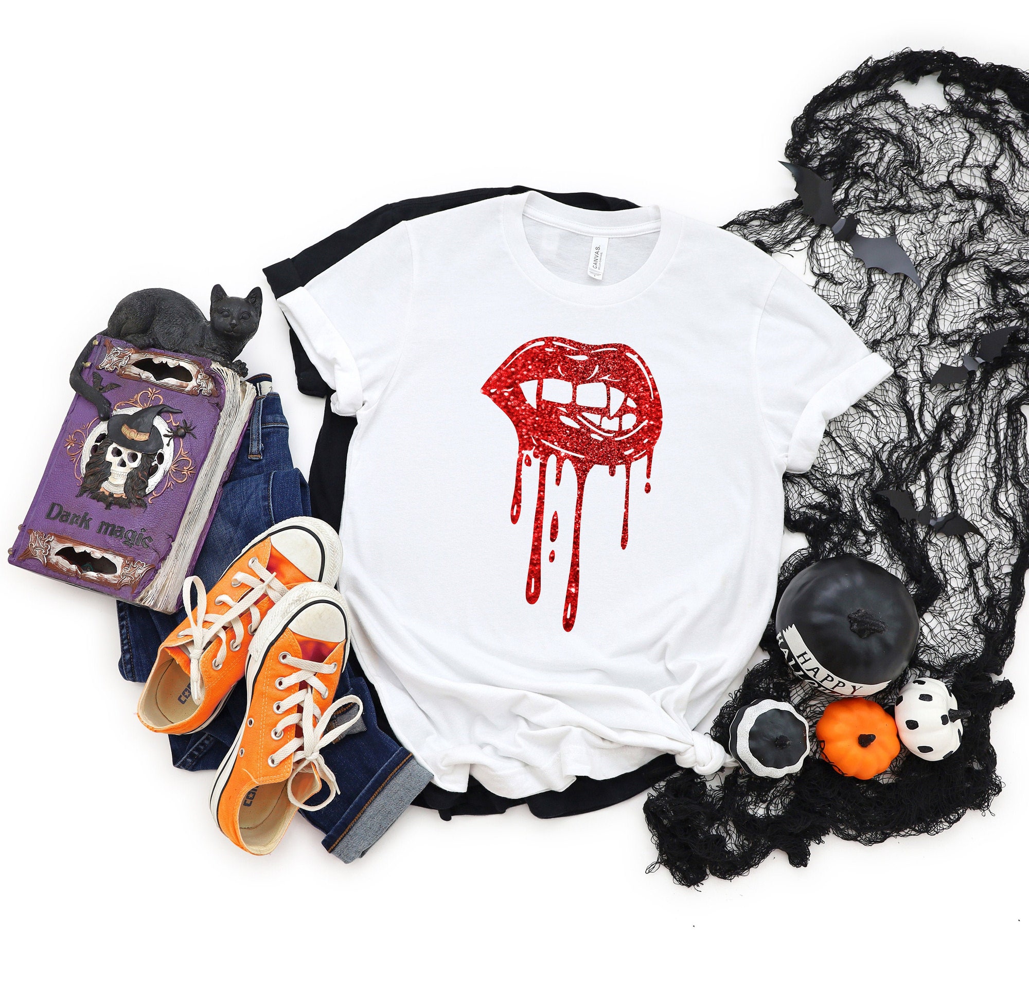 Vampire Lips Shirt: Halloween Party Tee image 1