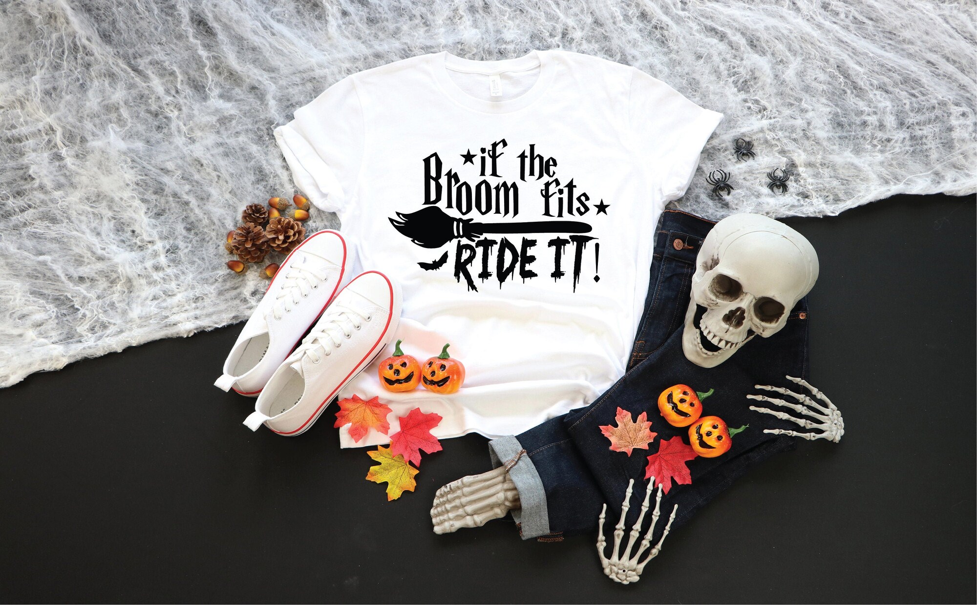 Ride the Broom: Trendy & Funny Witch Halloween Tees 2024 image 3