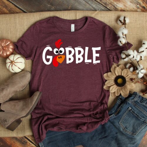 Gobble Gobble Thanksgiving Shirt | Family Thanksgiving Shirts image 0