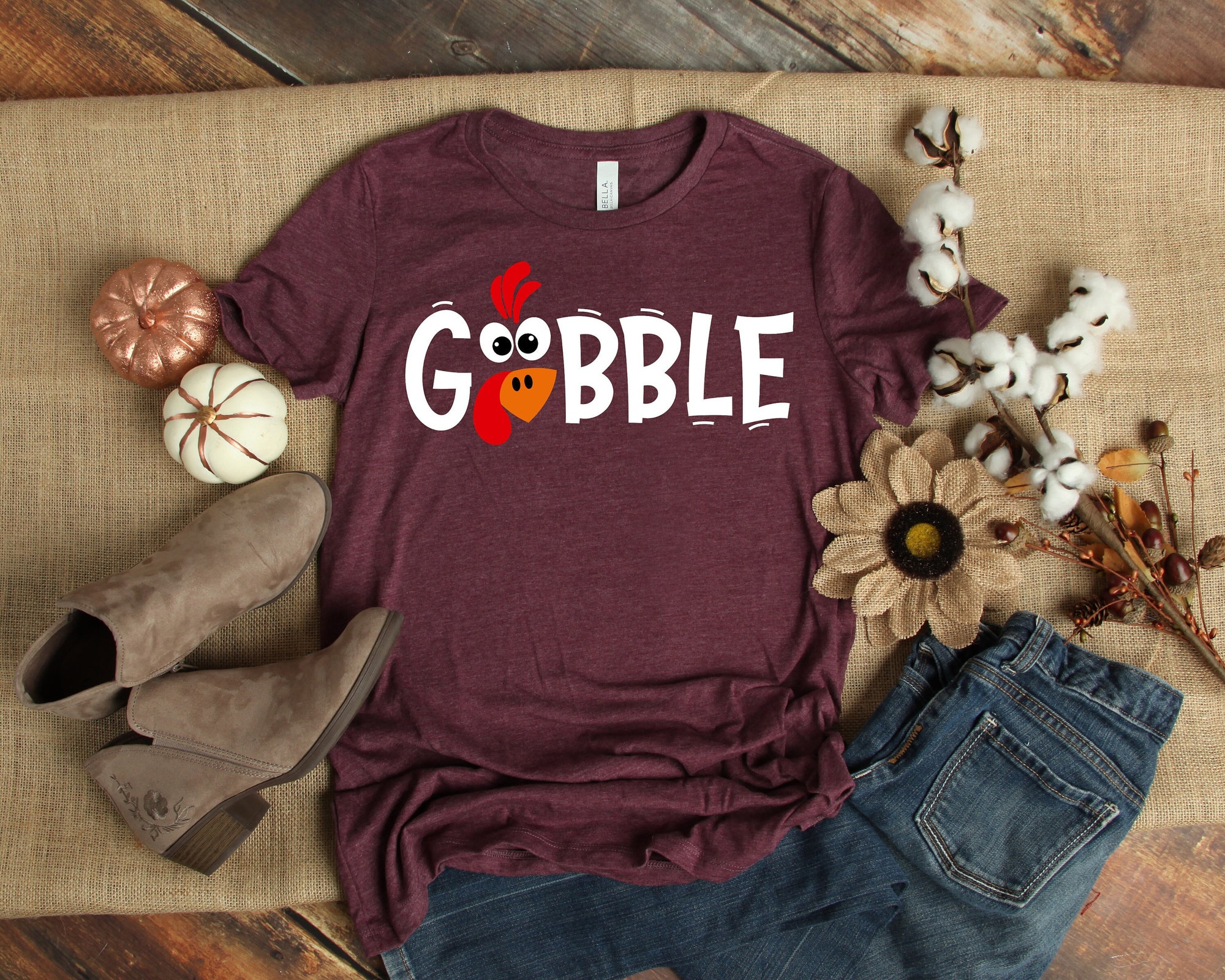 Gobble Gobble Thanksgiving Shirt | Family Thanksgiving Shirts image 0