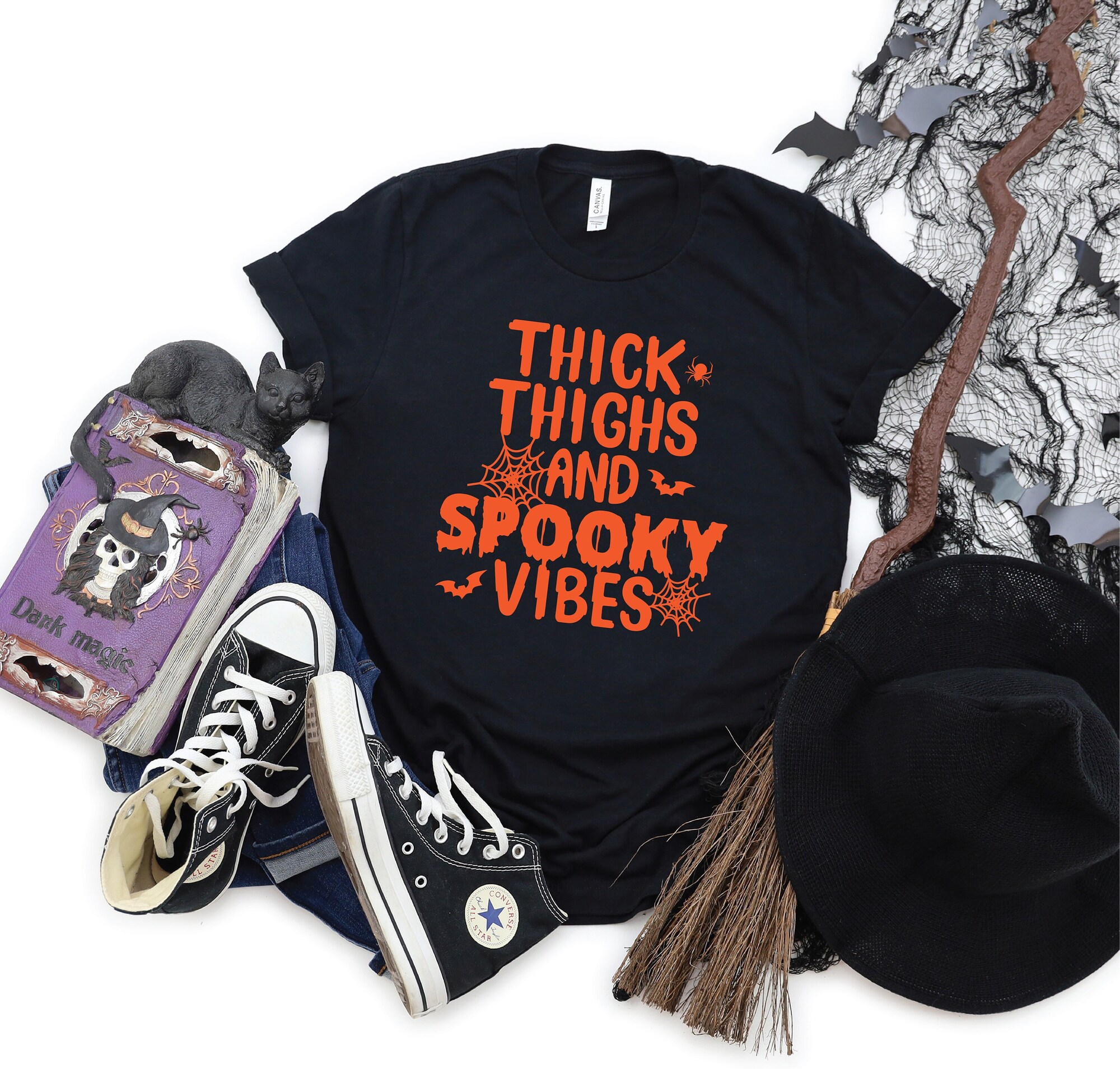 Thick Thighs & Spooky Vibes: Funny Halloween 2024 Tees image 1