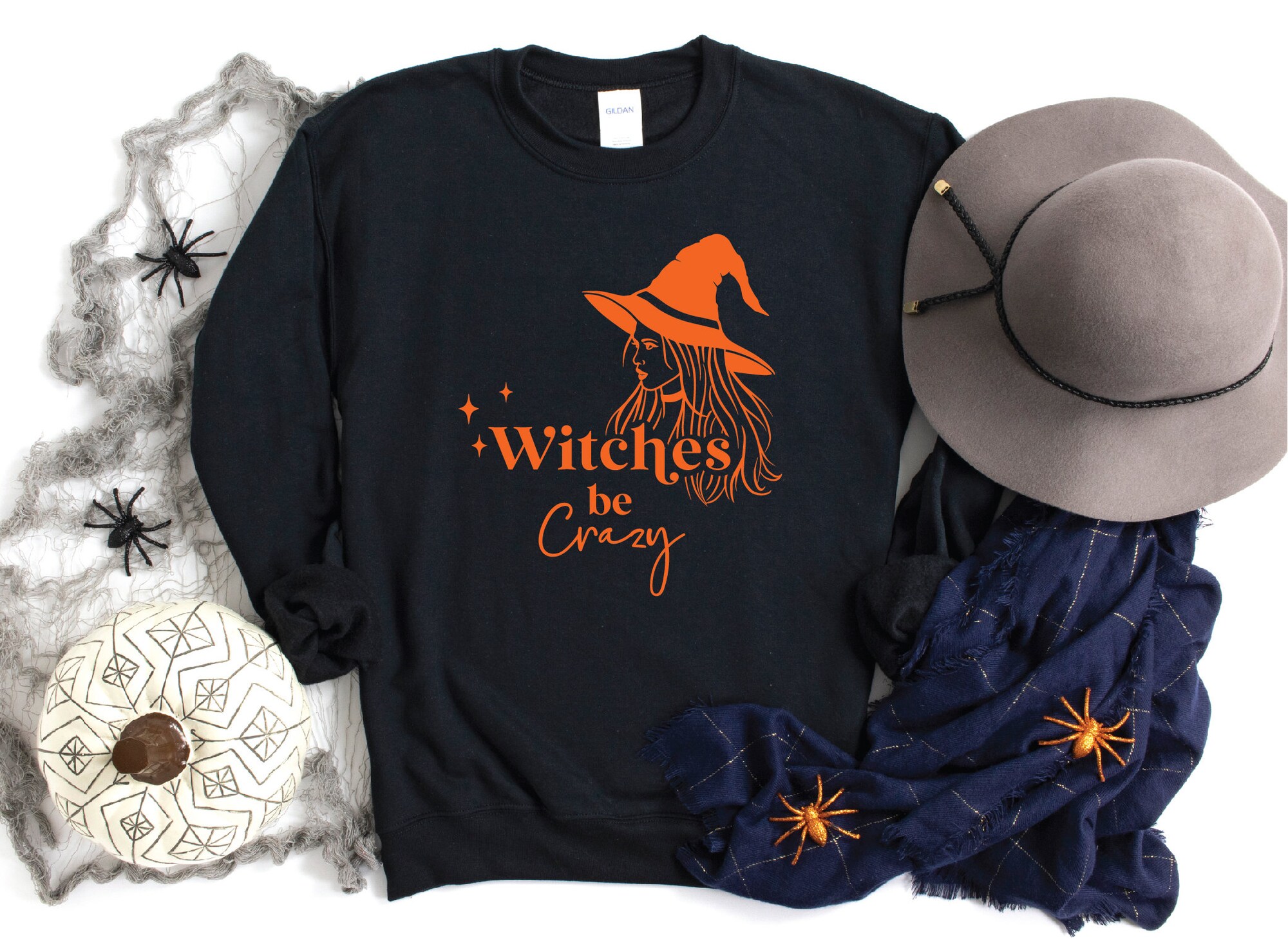 Funny Witches Be Crazy Sweatshirt: Halloween Gift & Matching Tee image 1