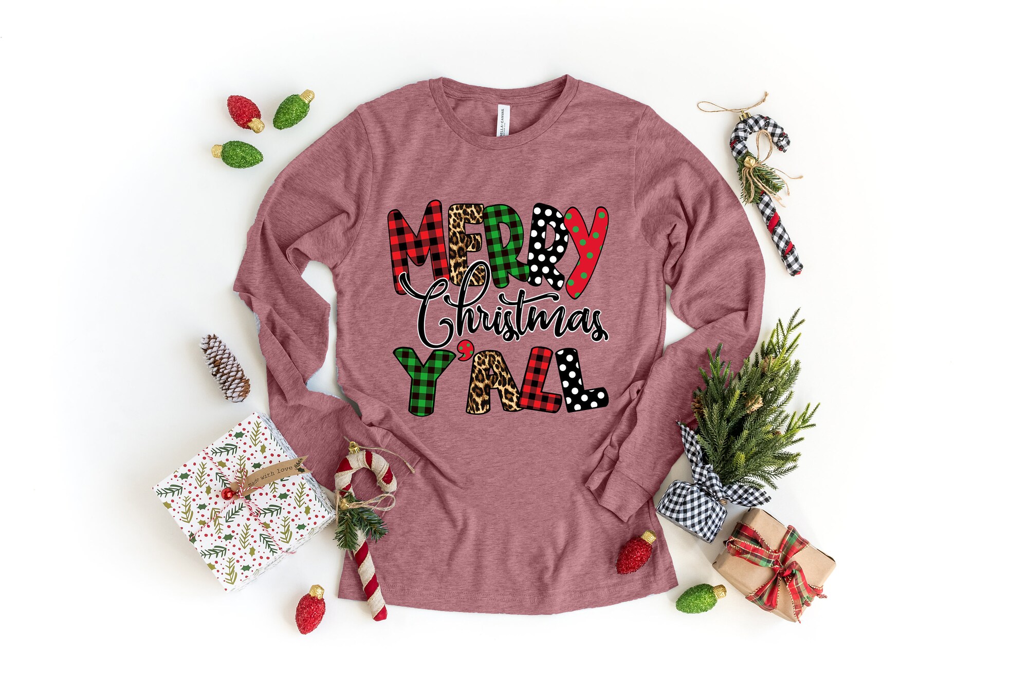 MERRY Christmas Y'All Shirt | Most Wonderful Time Of The Year Family Tee image 1