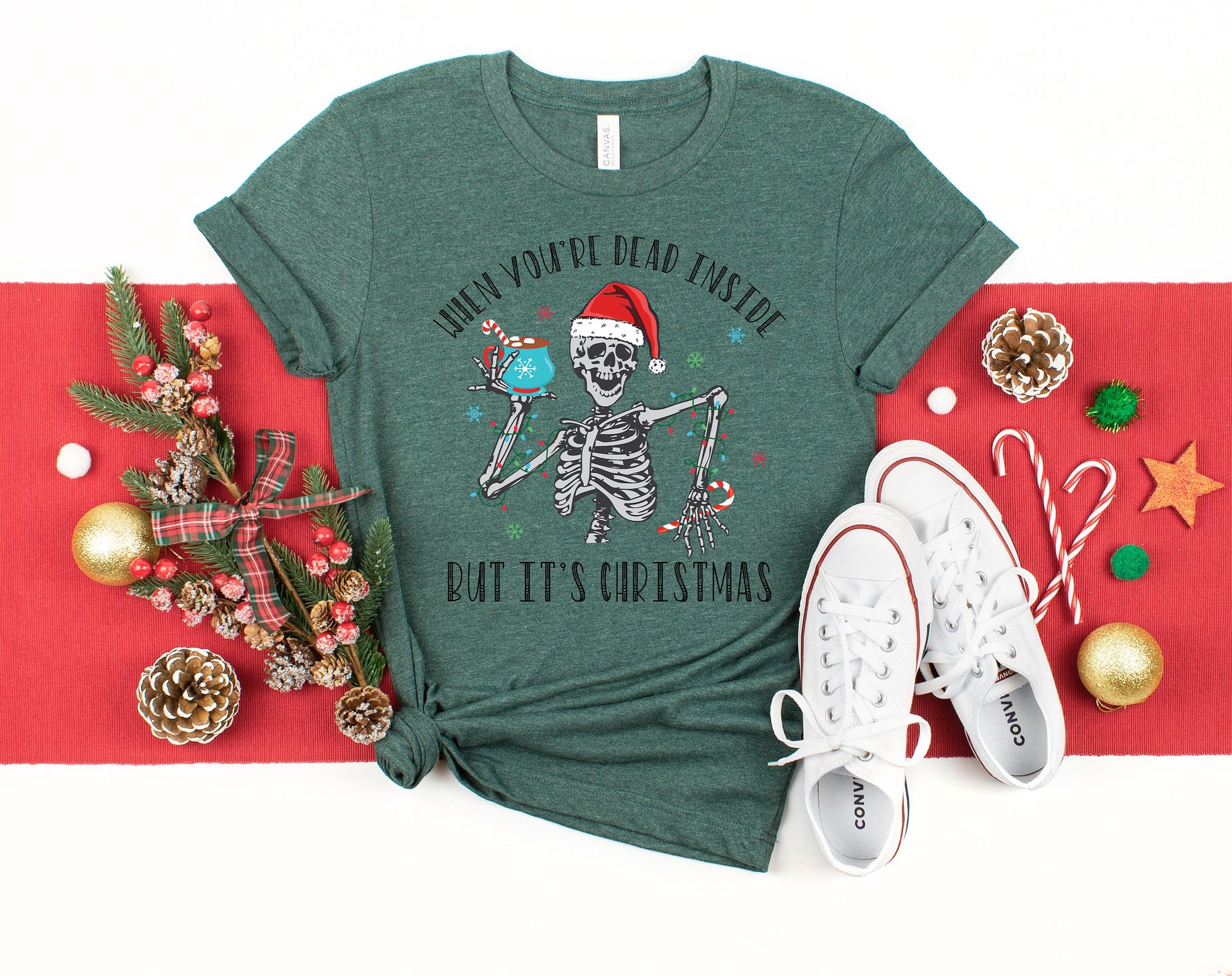 Dead Inside But Merry: Wonderful Christmas Shirt image 2