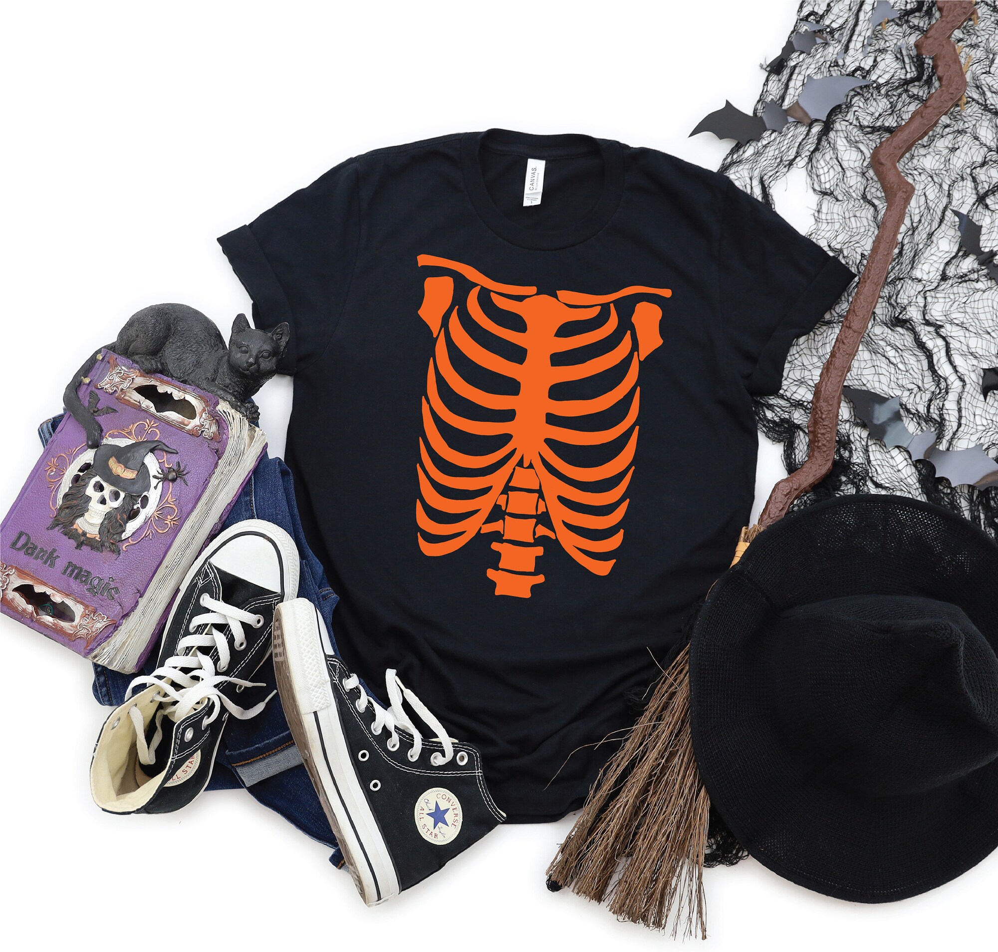 Skeleton Chest Shirt: Perfect for Halloween Party & Gift image 2