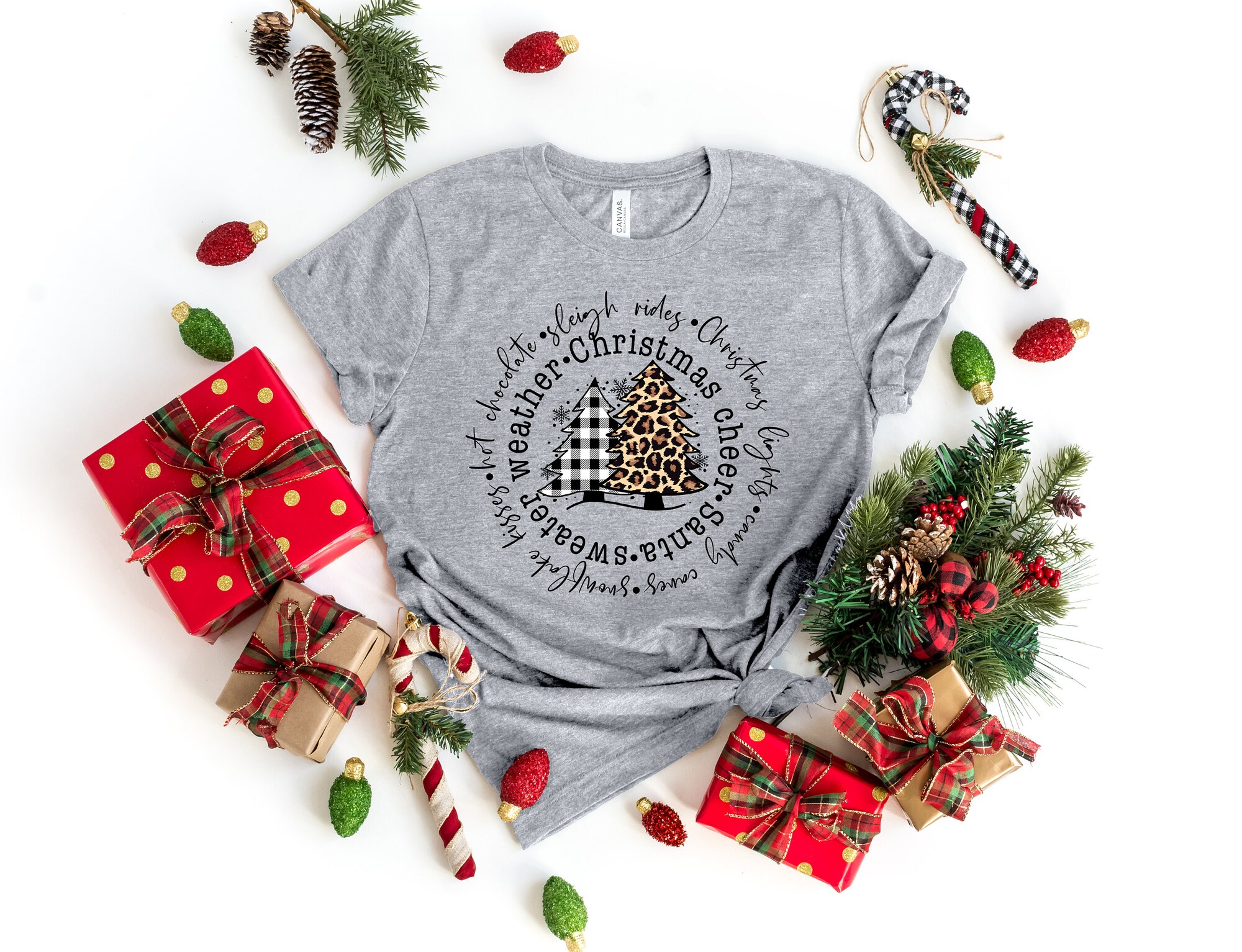 Christmas Tree Shirt Most Wonderful Time Of The Year Family Tee image 2