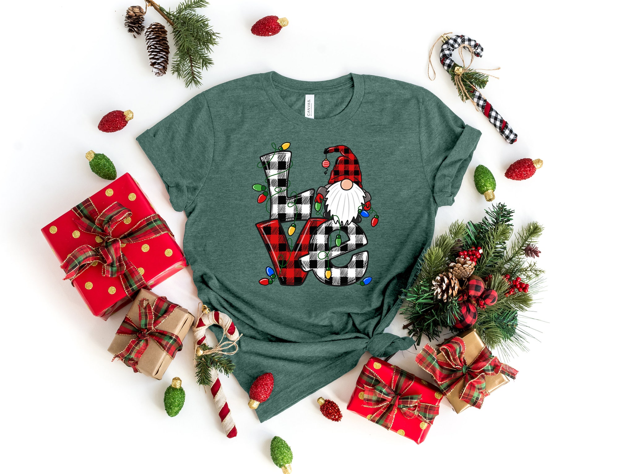 LOVE Christmas Gnome Shirt | Holiday Family Matching Tee image 2