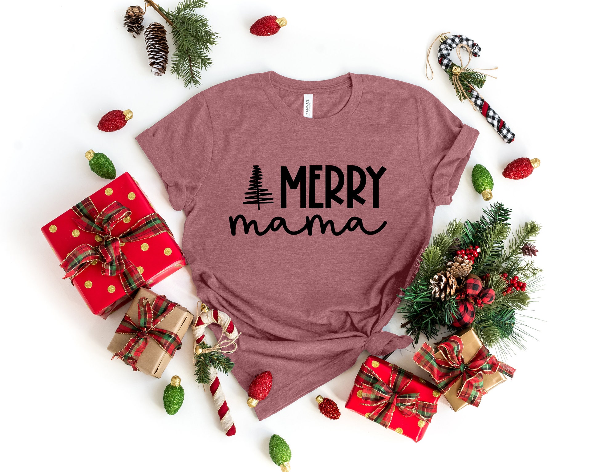 MERRY MAMA Shirt | Mama Claus Christmas Gift for Mom image 1