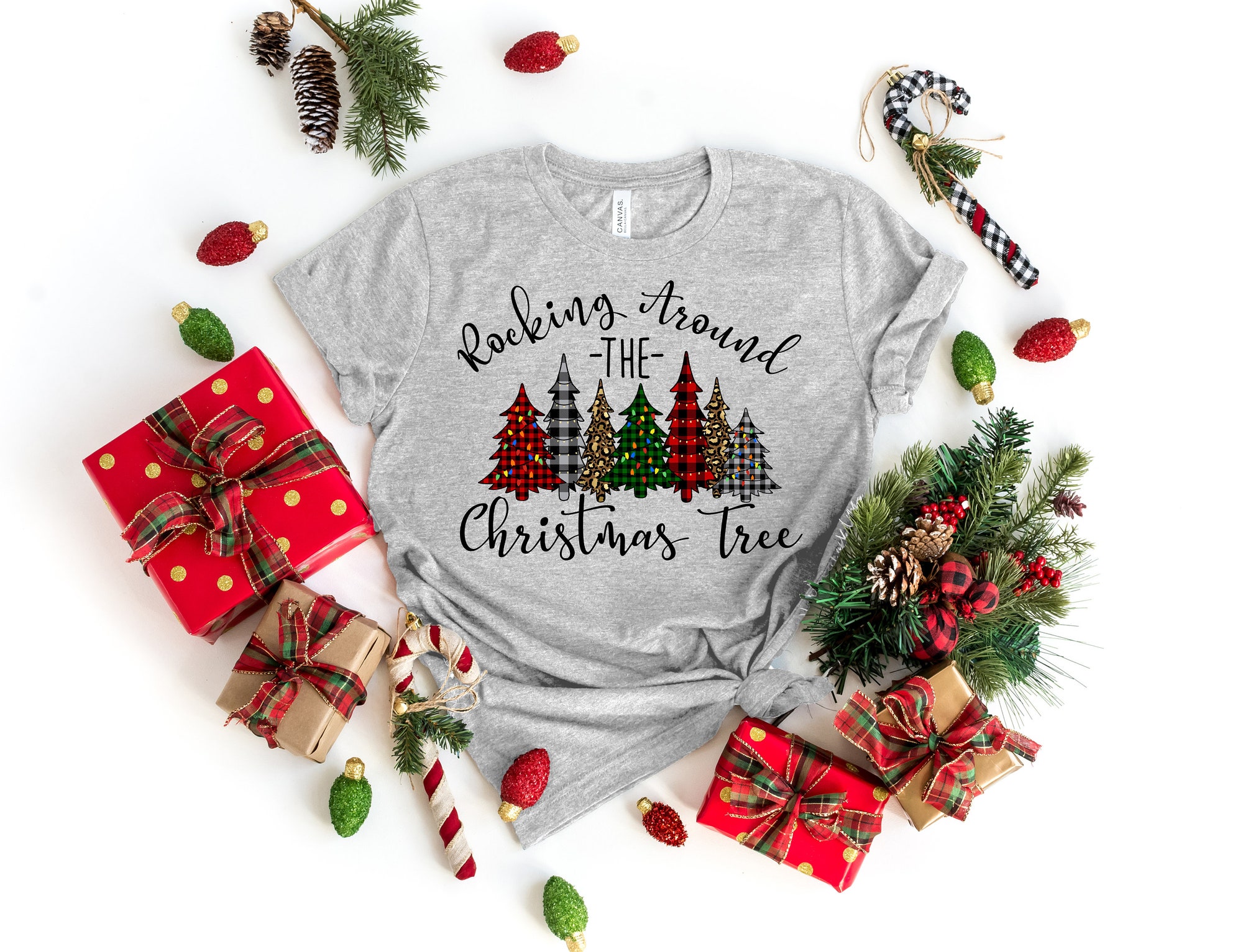 "Rocking Around The Christmas Tree Shirt: Family Matching Tee Holiday Cheer" image 2