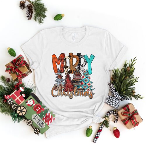 Merry Christmas Shirt: Tree Design Matching Family Tee image 0