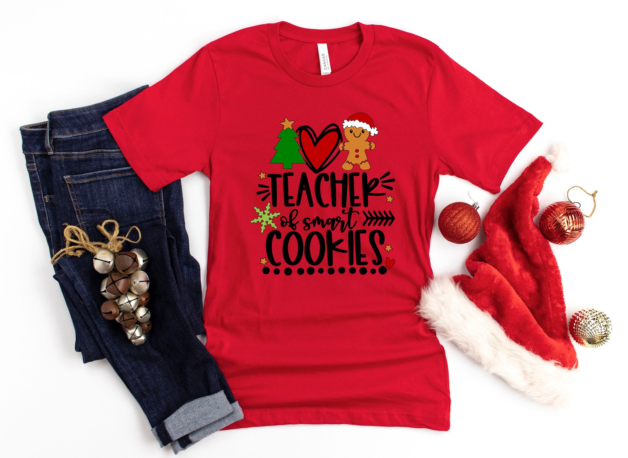 Christmas Teacher Cute Funny School New Year Spirit Shirt image 1