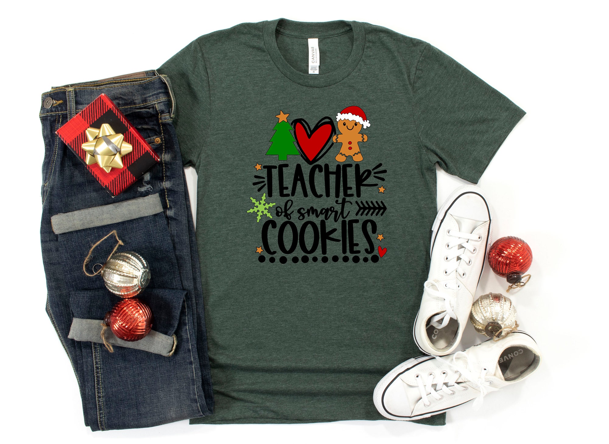 Christmas Teacher Cute Funny School New Year Spirit Shirt image 2