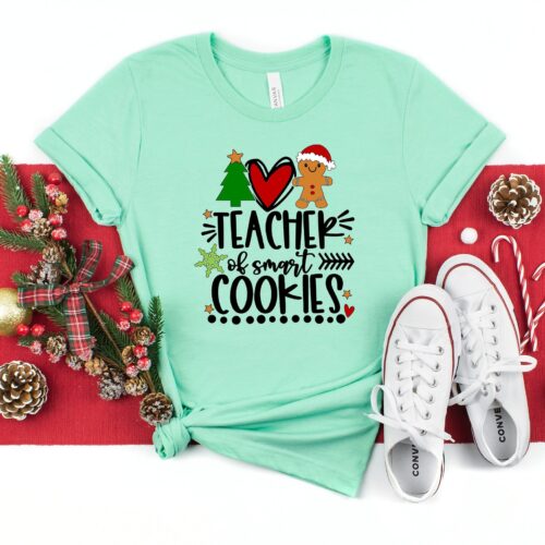 Christmas Teacher Cute Funny School New Year Spirit Shirt image 0