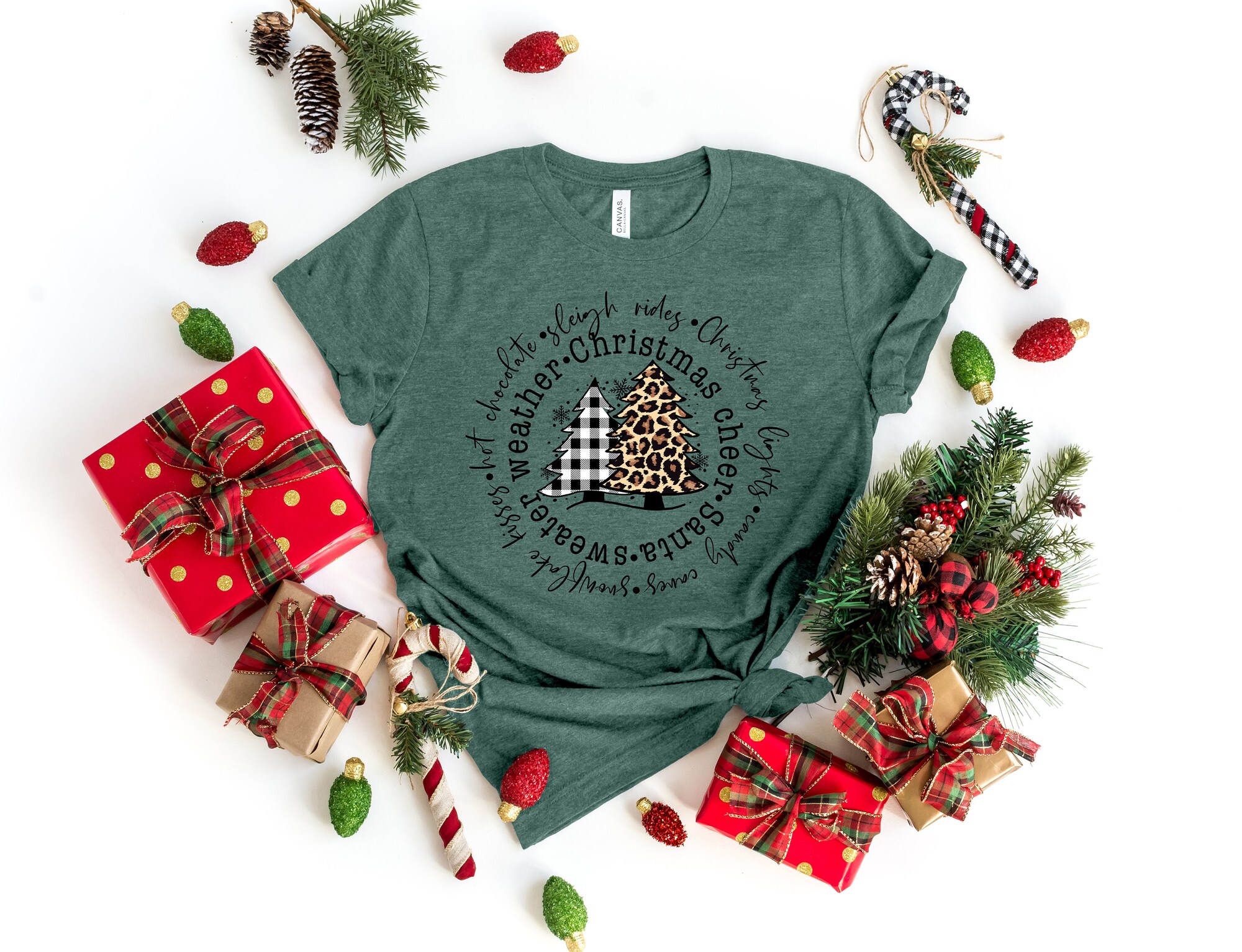 Christmas Tree Shirt Most Wonderful Time Of The Year Family Tee image 1