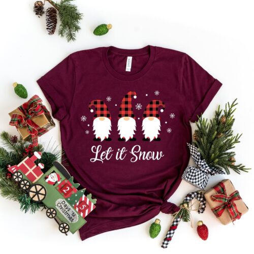 Let It Snow Christmas Gnomes Shirt | Merry Christmas & New Year Tee image 0