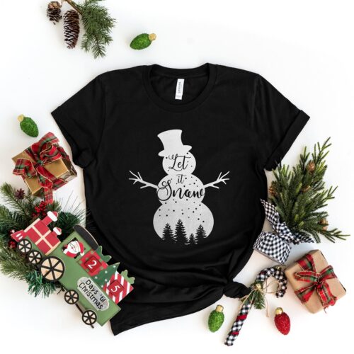 Let It Snow Christmas Shirt | Snowman & Holiday Apparel image 0