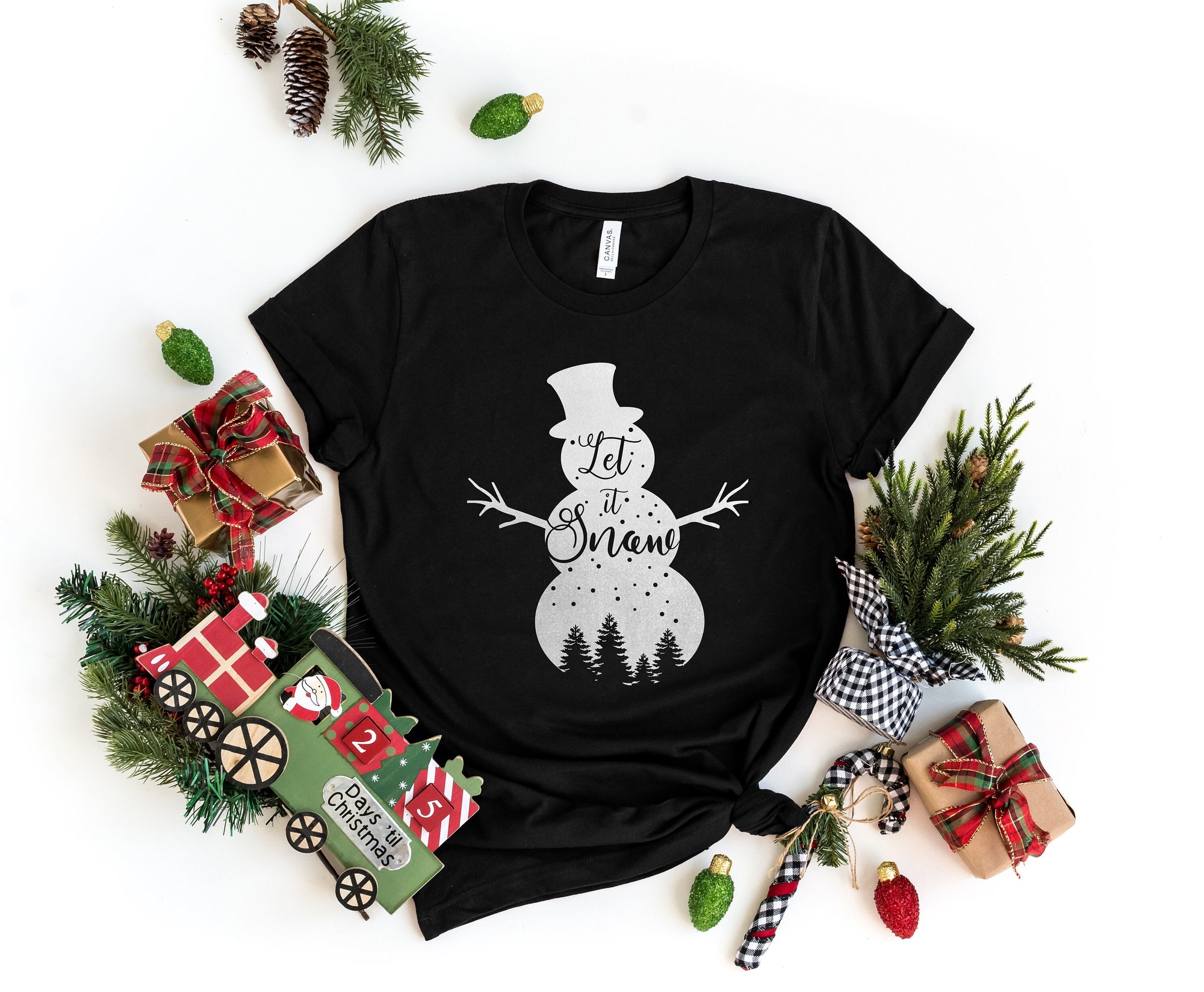 Let It Snow Christmas Shirt | Snowman & Holiday Apparel image 0