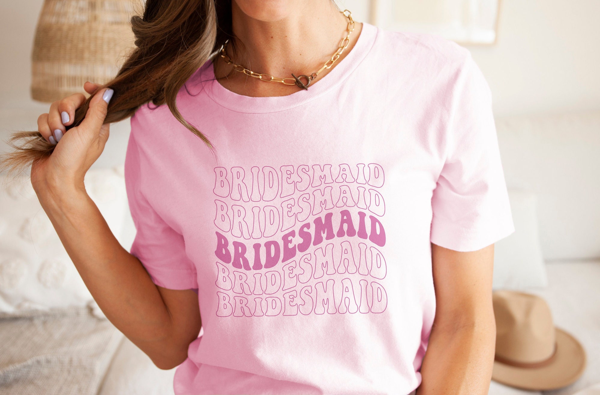 Chic Bridesmaid & Bachelorette Tees - Boho Retro Wedding image 0