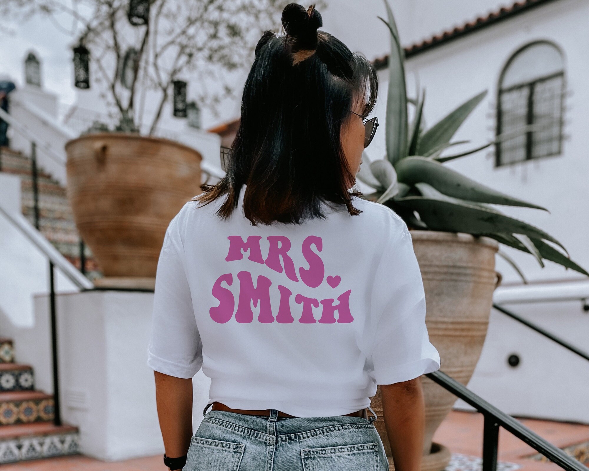 Custom Mrs Bride Shirt - Retro & Trendy Personalized Tee Bachelorette Bridal Party image 1