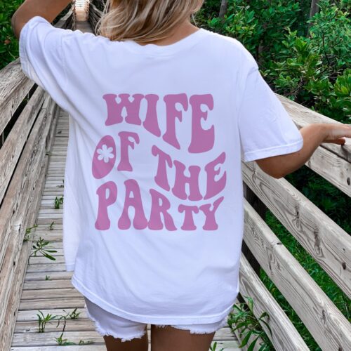 Y2K Wife of the Party Tee - Retro Bride & Bachelorette Shirt image 0