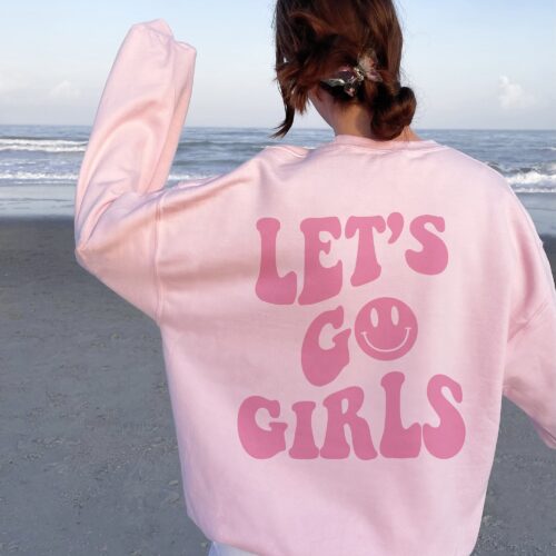 Let's Go Girls - Bachelorette Y2K Sweatshirt with Smile Face image 0