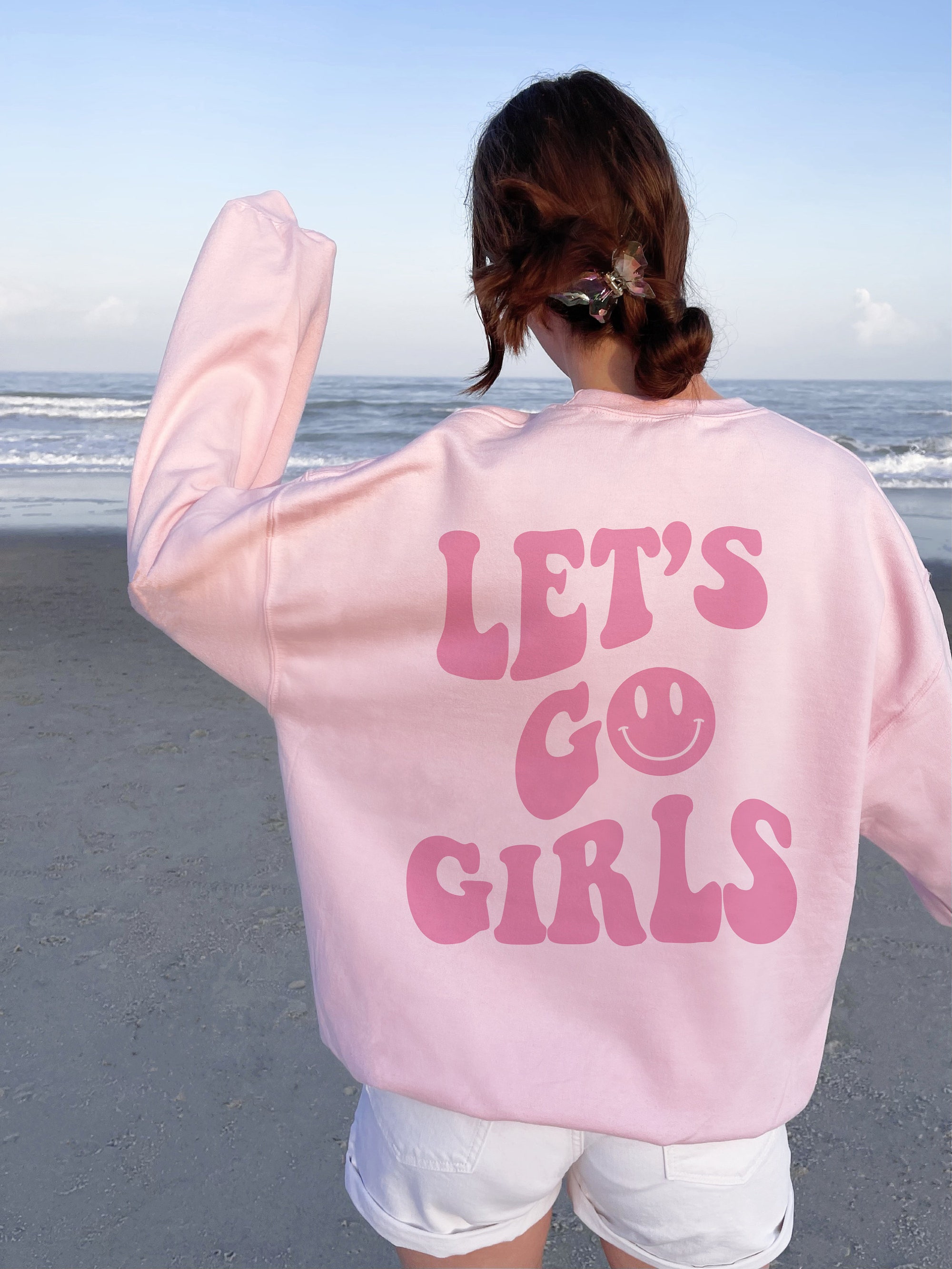 Let's Go Girls - Bachelorette Y2K Sweatshirt with Smile Face image 0