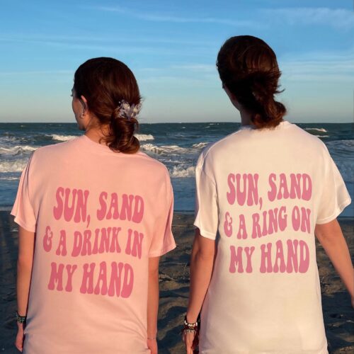 Sun & Sand: Retro Beach Bachelorette & Bride Shirt image 0