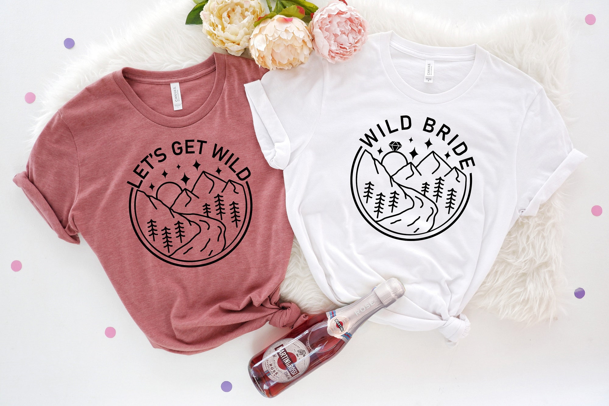 Bachelorette Party Lets Get Wild Bride Bride to Be Tee Nature Bride Shirt Mountain image 1