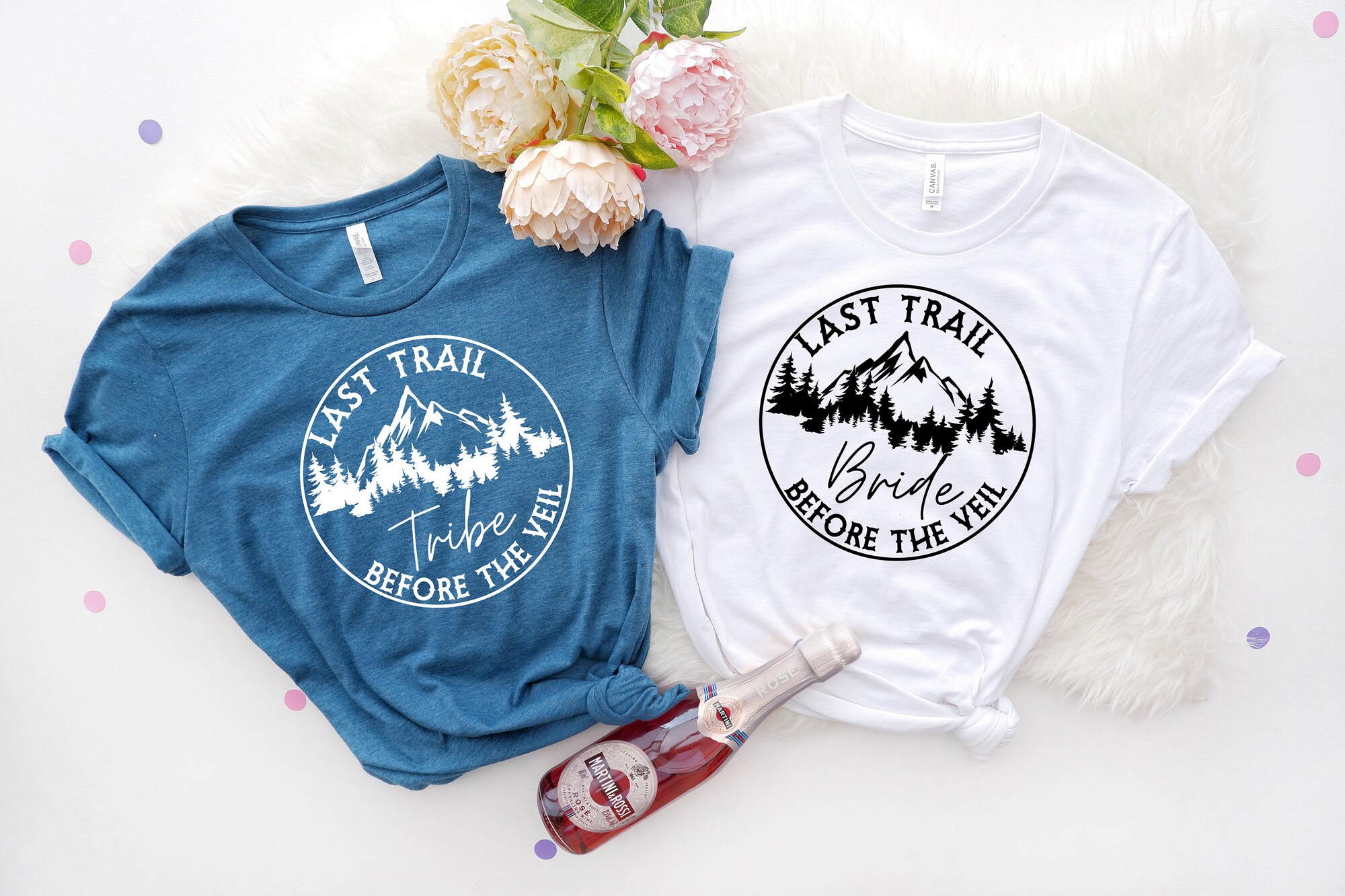 Hiking Bachelorette Shirts Last Trail Before Veil Bride & Tribe Tees image 1