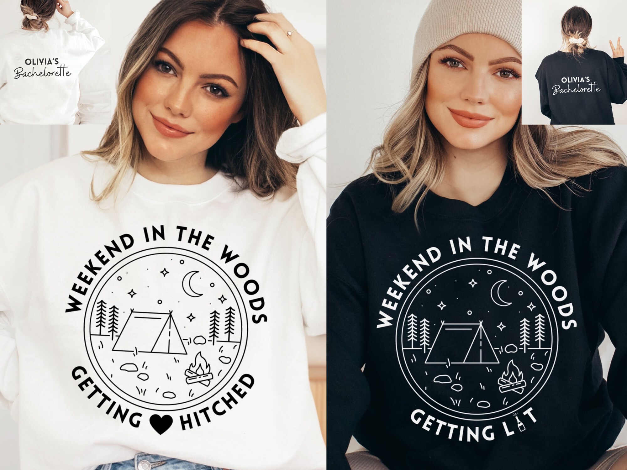 Custom Camping Bachelorette Party: Woods Weekend & Mountain Sweatshirts image 0