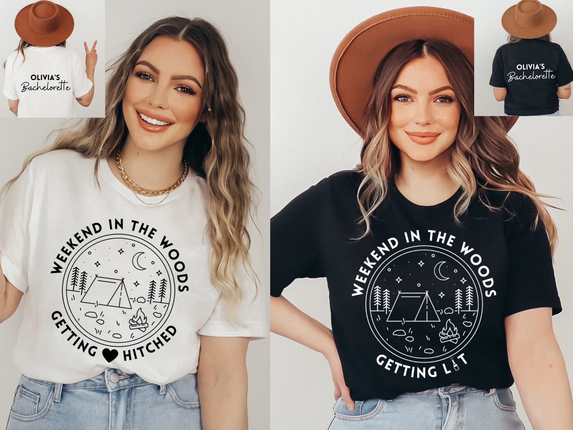 Custom Camping Bachelorette Party: Weekend Woods & Mountain Shirts image 0