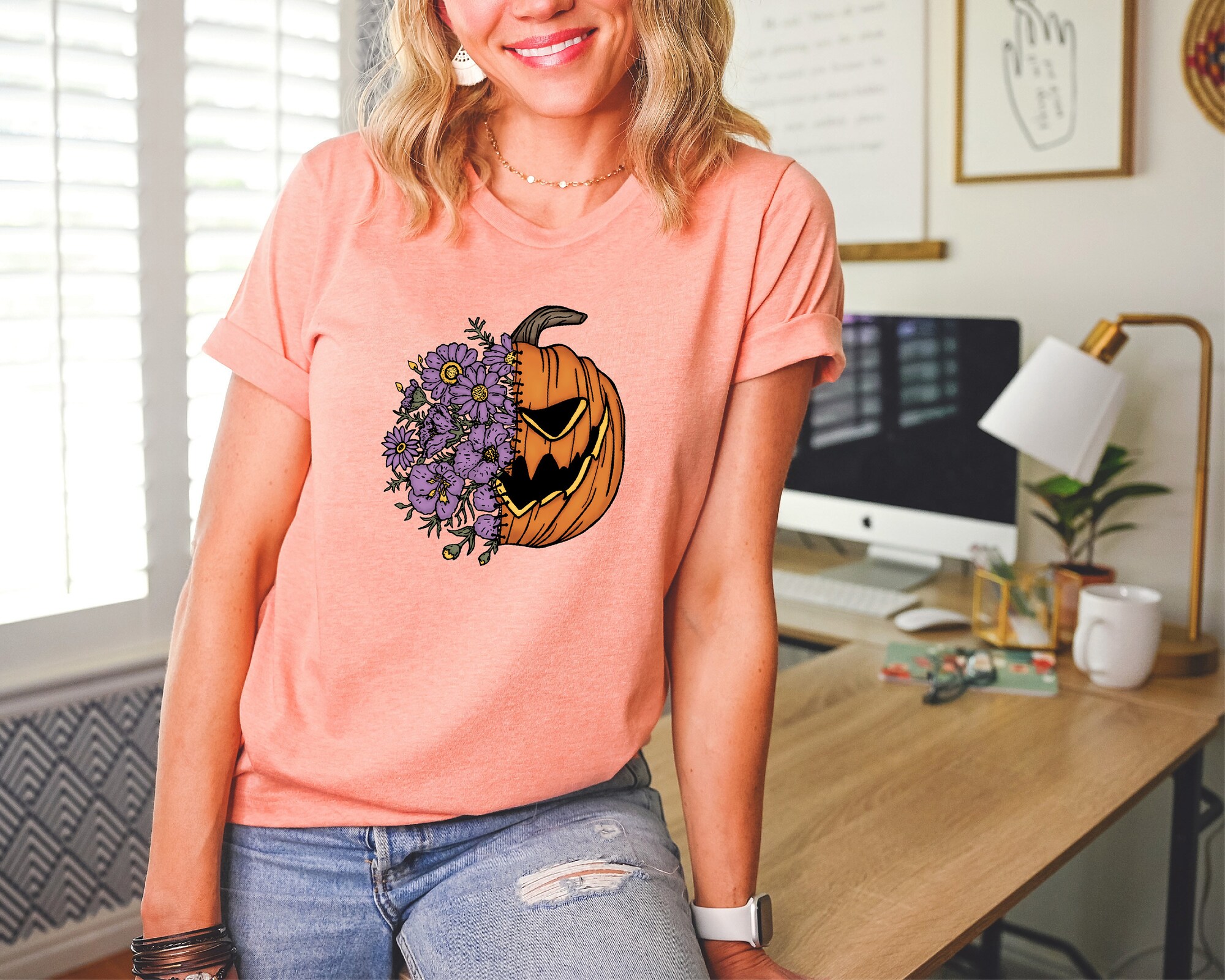 "Sweet & Spooky Pumpkin Tee: Halloween Sarcasm & Horror Shirt" image 2