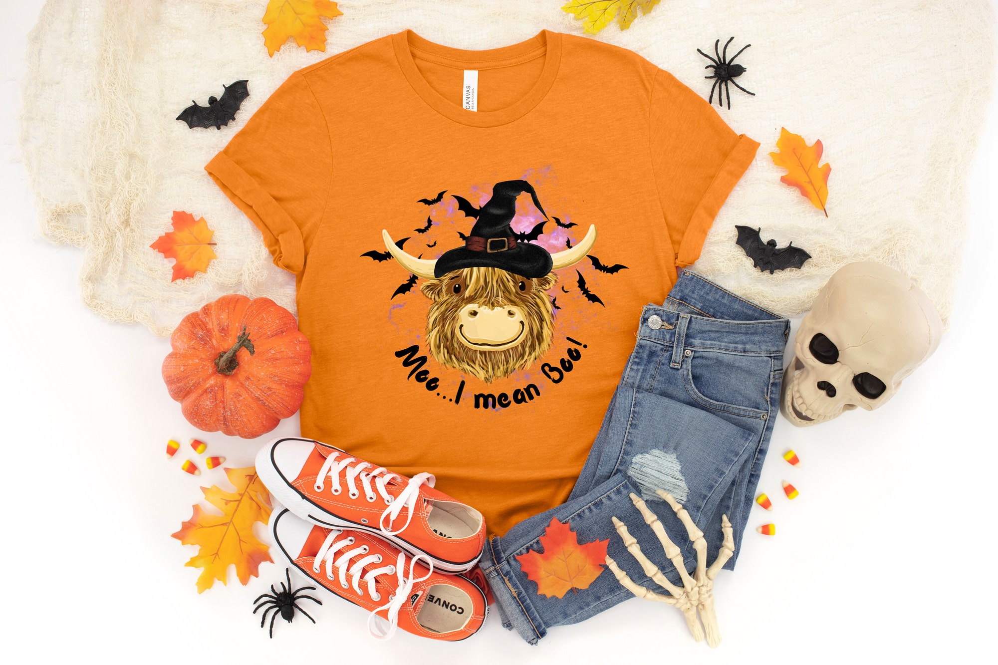 Moo I Mean Boo Funny Cow Halloween Shirt image 1