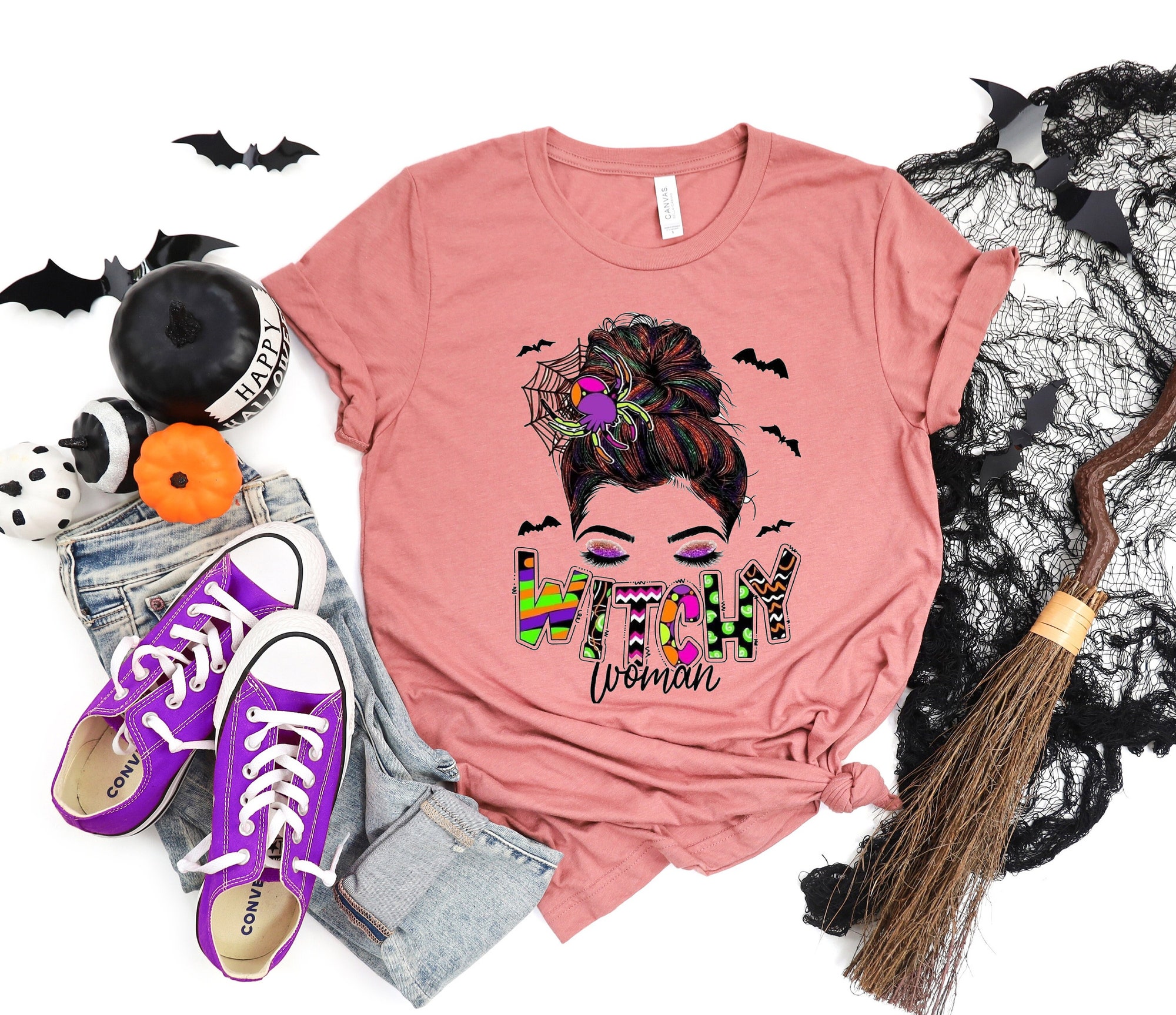 Witchy Woman Shirt Funny Halloween Tee image 0