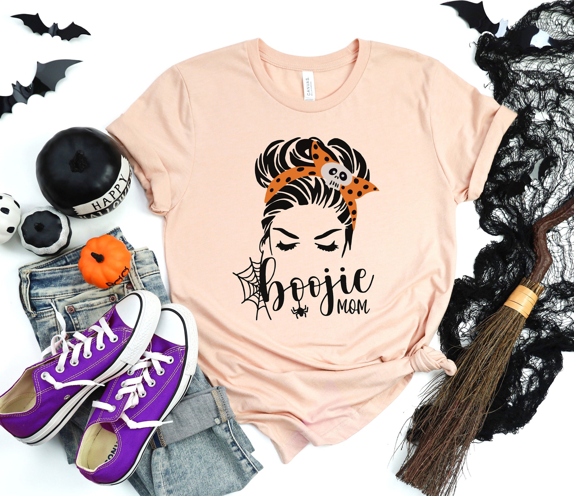 Boojie Mom Halloween Shirt: Boo Mom Spooky Gift for Cool Mom image 2