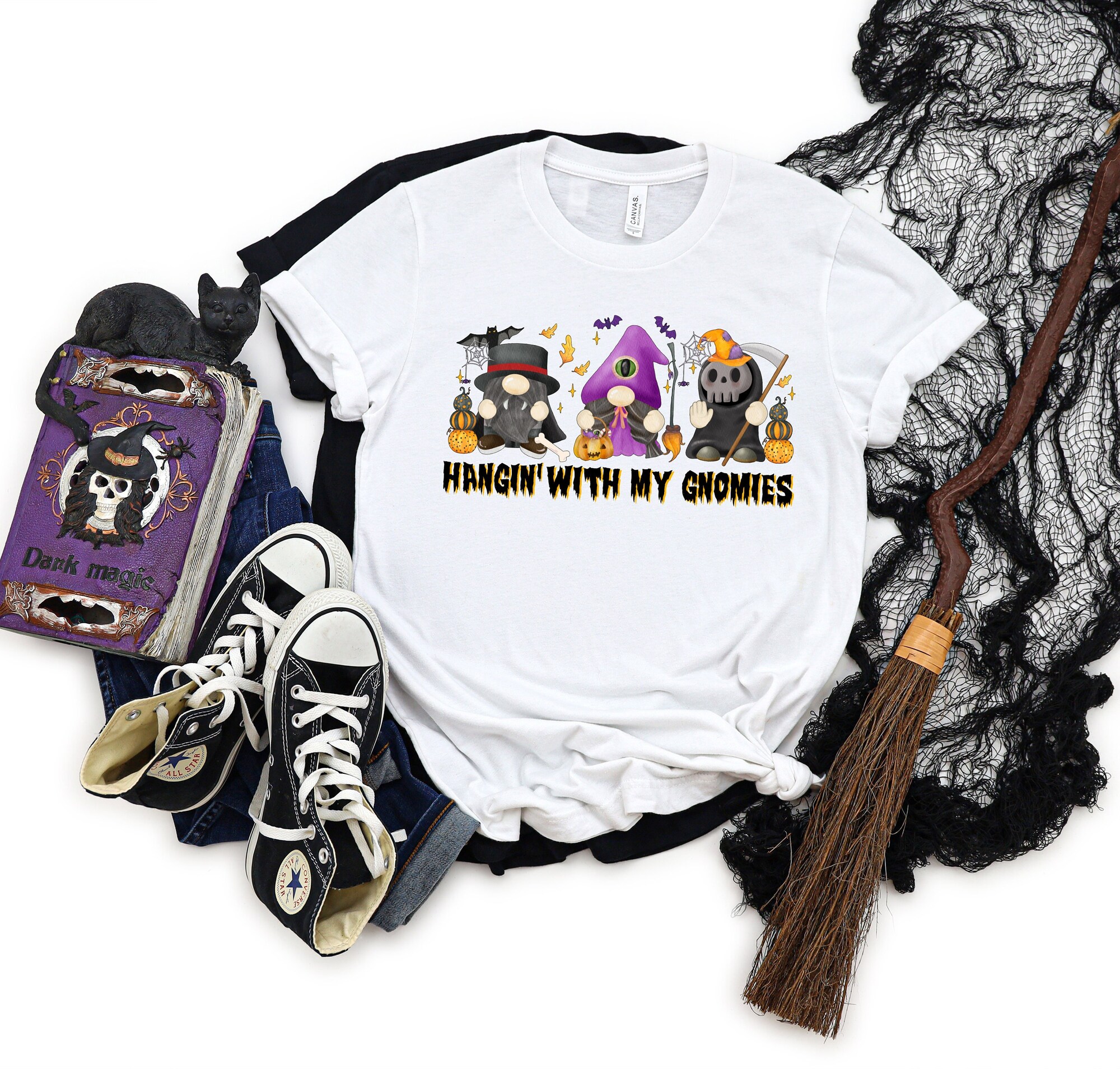 Hangin With My Gnomies Shirt: Halloween Party Trick Or Treat Tee image 1