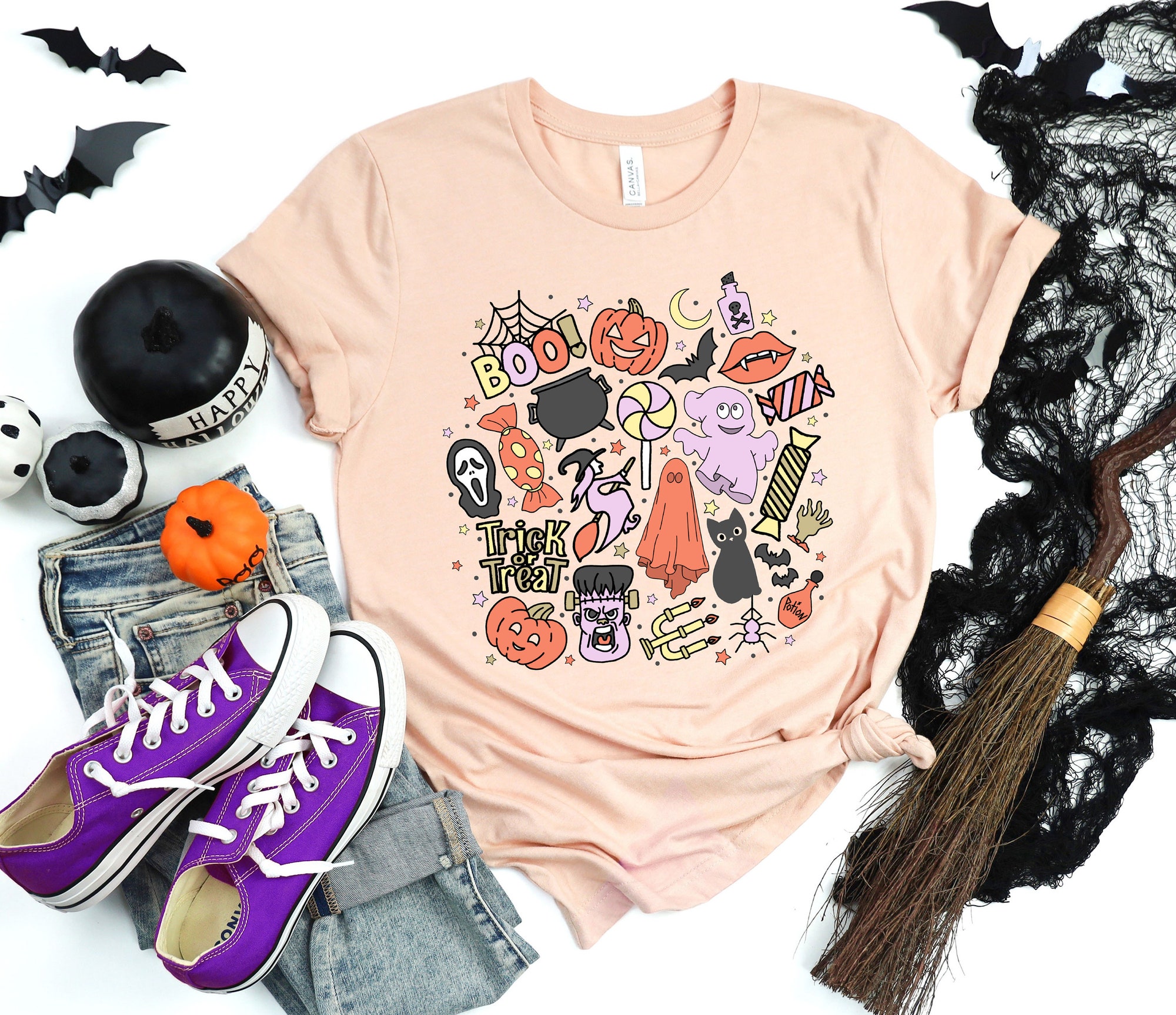 Cute Halloween Theme Shirt: Teacher & Mom T-Shirts for Fall image 1