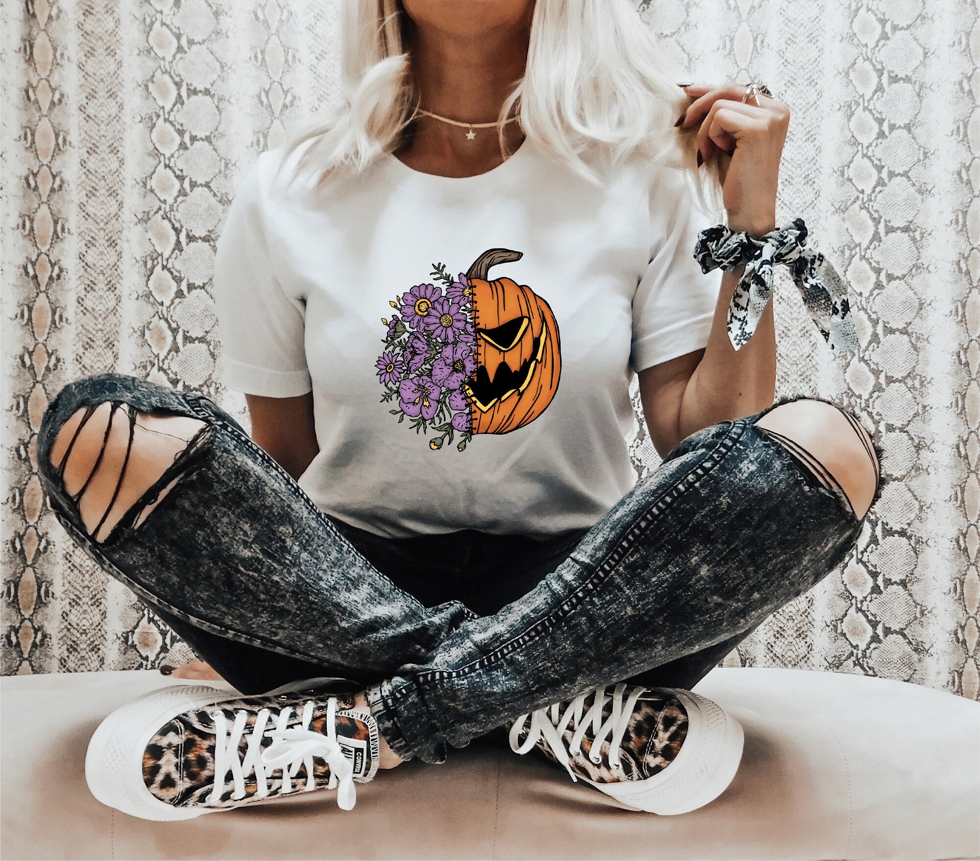 "Sweet & Spooky Pumpkin Tee: Halloween Sarcasm & Horror Shirt" image 1