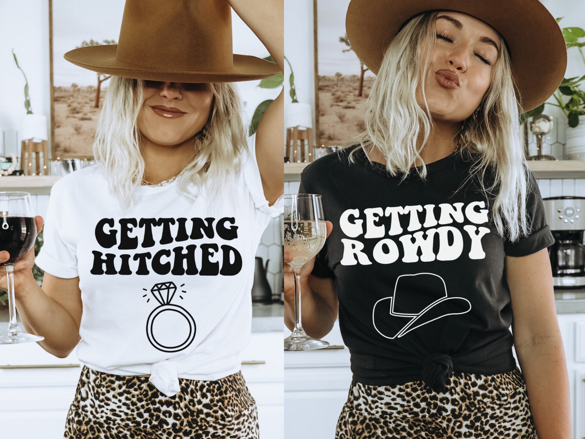 Nashville Country Bachelorette Shirts - Get Hitched & Rowdy image 0
