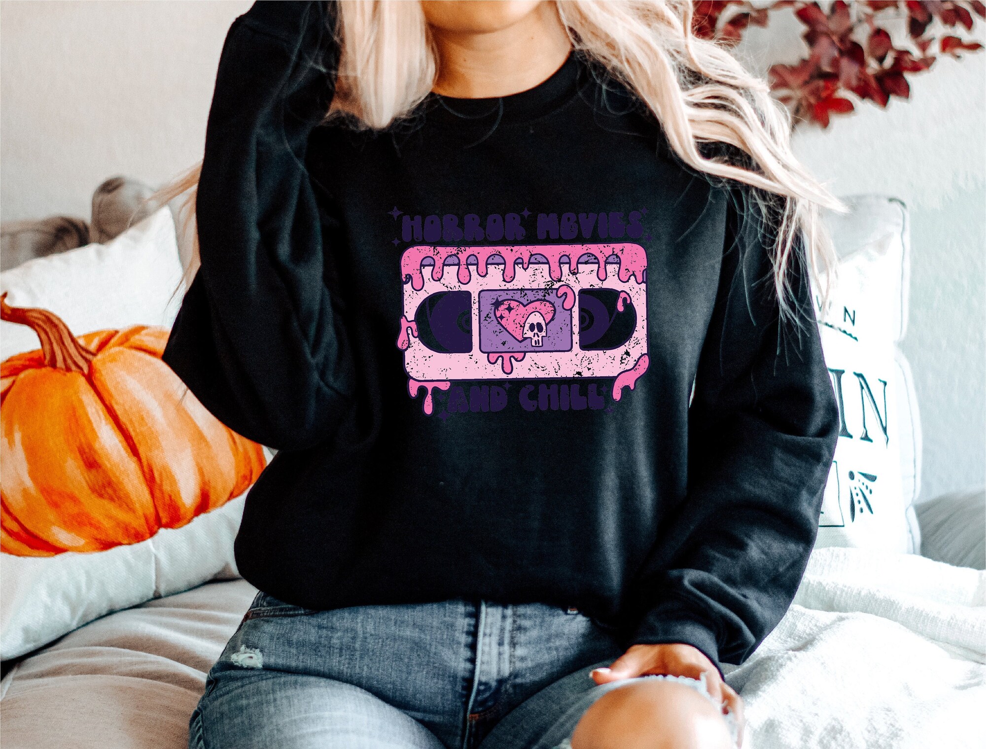 Horror & Chill: Distressed Sweatshirt for Halloween image 0