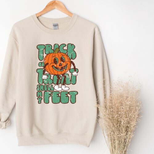 Trick or Treat Smell My Feet: Funny Pumpkin Halloween Sweatshirt image 0