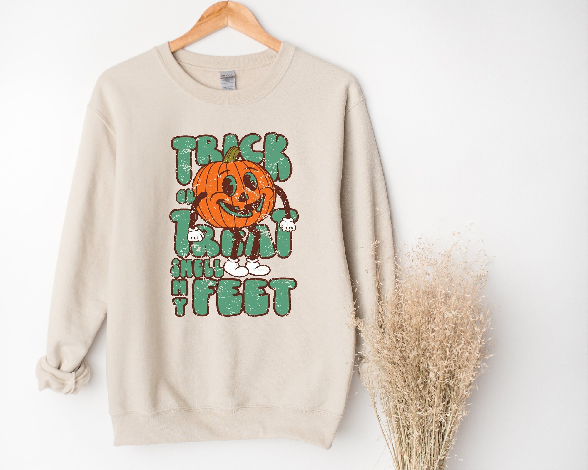 Trick or Treat Smell My Feet: Funny Pumpkin Halloween Sweatshirt image 0
