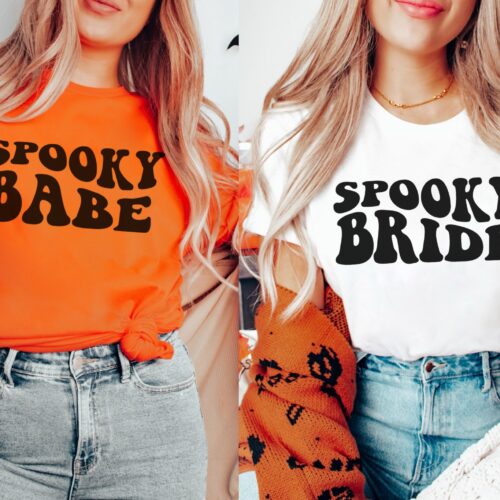 Spooky Bachelorette: Bride & Bridesmaid Halloween Tees image 0