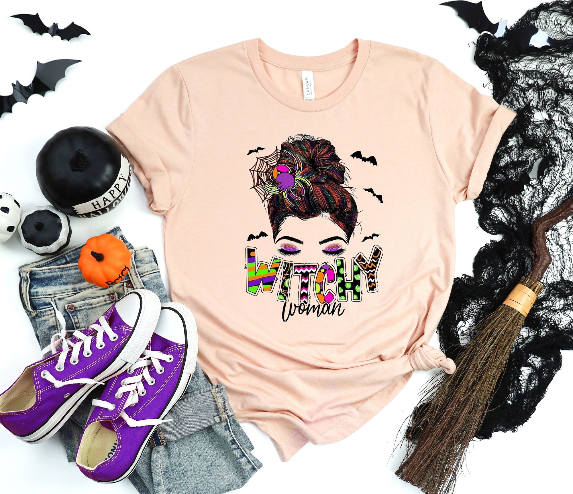 Witchy Woman Shirt Funny Halloween Tee image 2