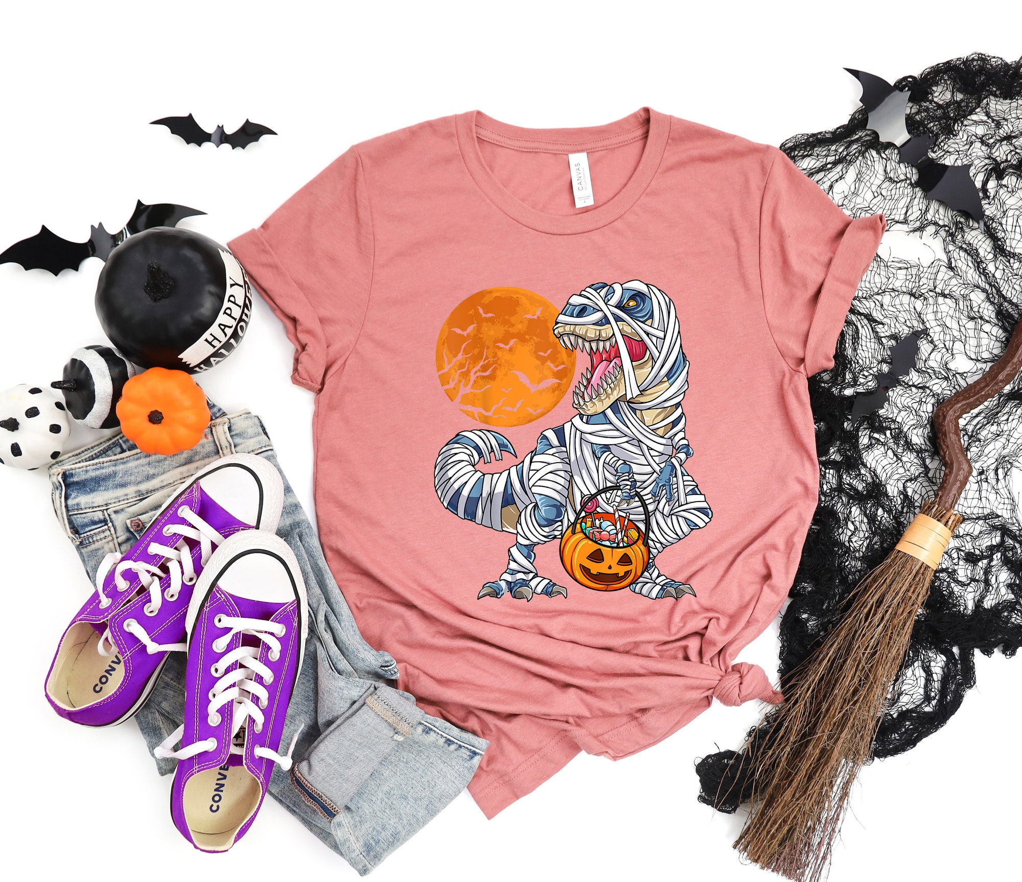 Dinosaur Skeleton T-Rex Halloween Shirt for Boys: Spooky Saurus Rex Tee image 2