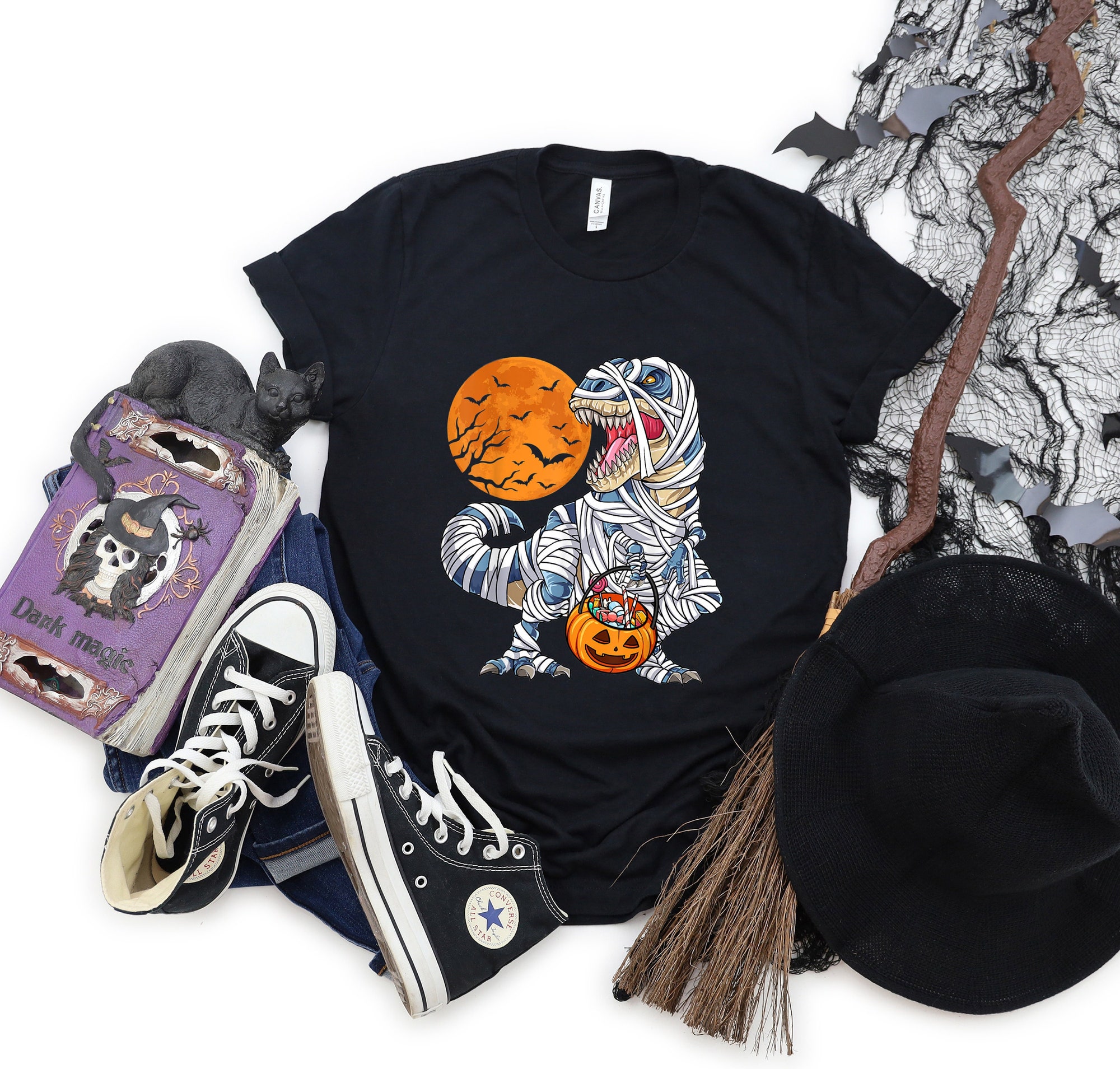 Dinosaur Skeleton T-Rex Halloween Shirt for Boys: Spooky Saurus Rex Tee image 0