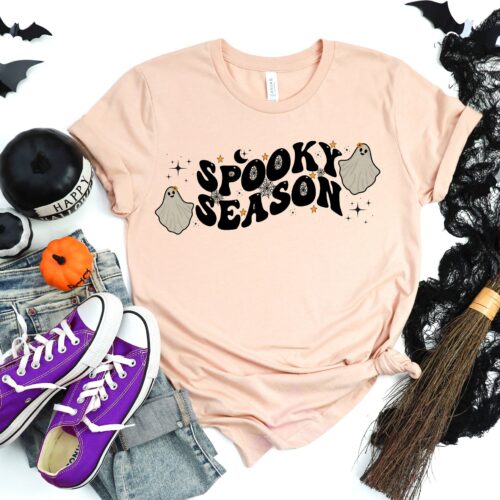 Spooky Season Halloween Shirt: Fall Vibes Funny Gift Tee image 0