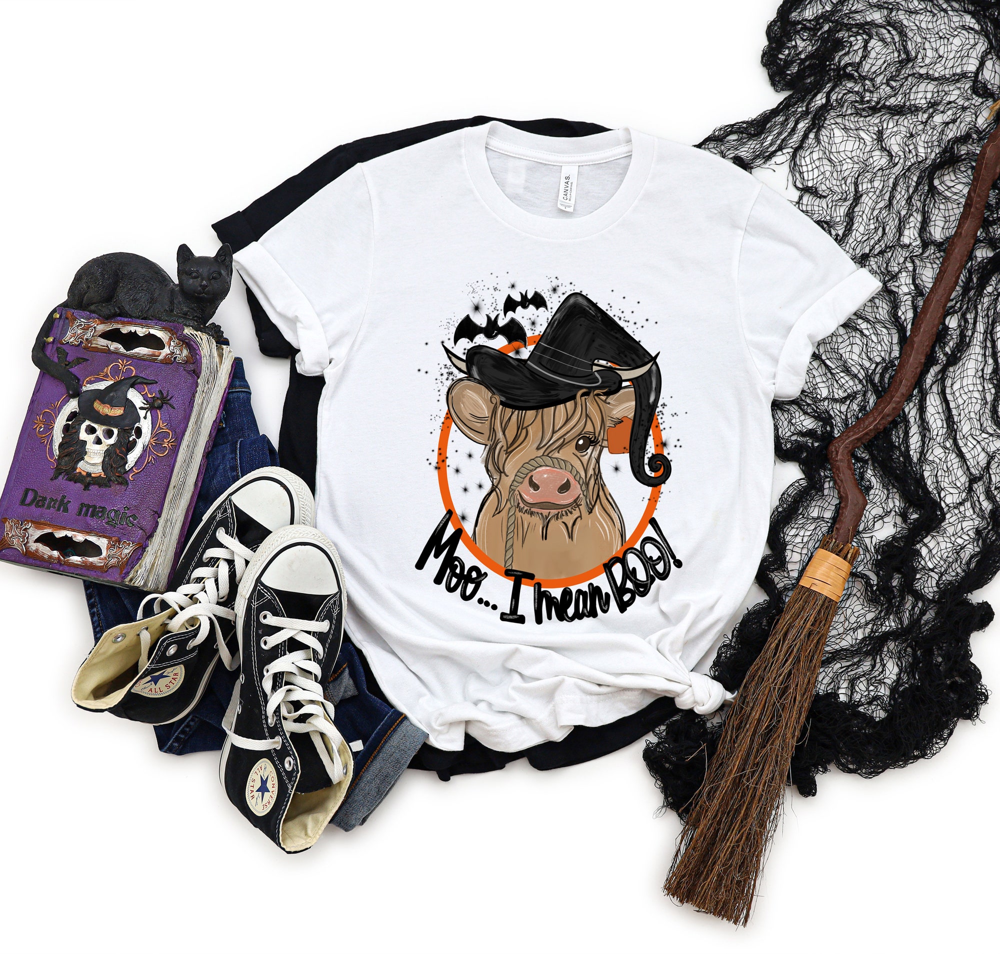Boo Ghost Cow Halloween Shirt Moo I Mean Boo Funny Halloween T-Shirt image 0
