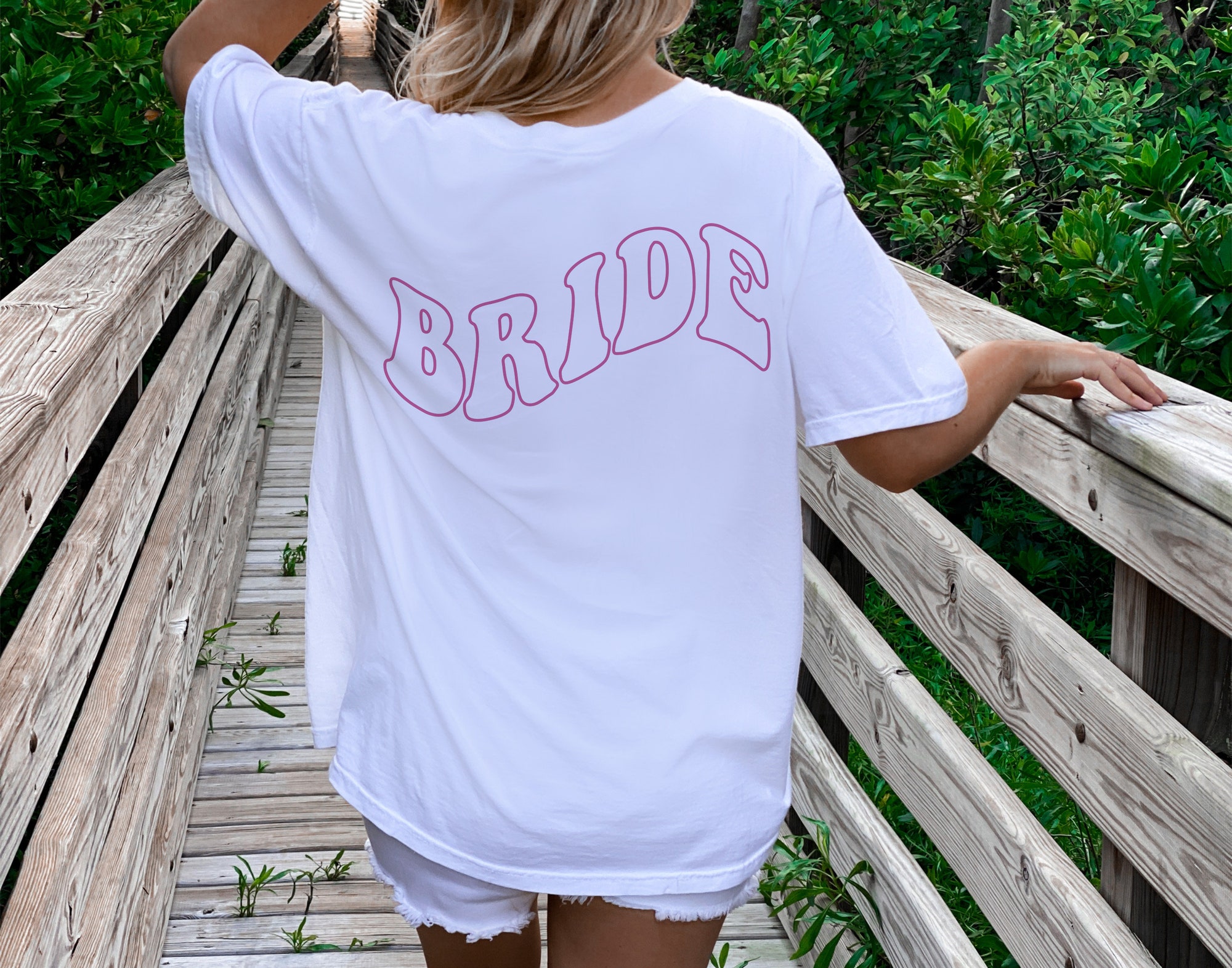 Groovy Retro Bride Tee - Boho Bachelorette Party & Gift image 2