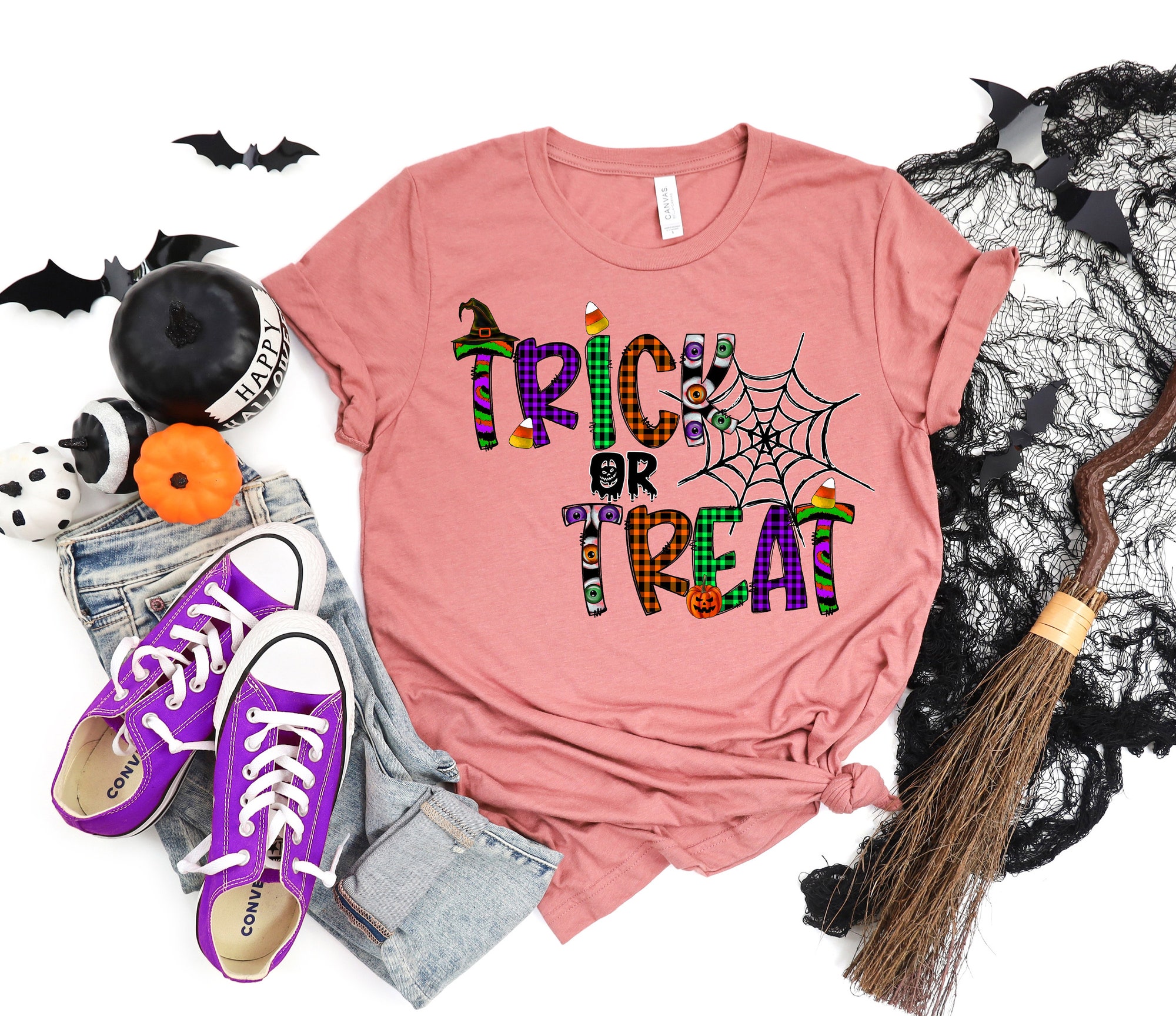 Halloween Trick or Treat Shirt Funny Halloween Shirt image 1